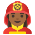 woman firefighter, medium-dark skin tone